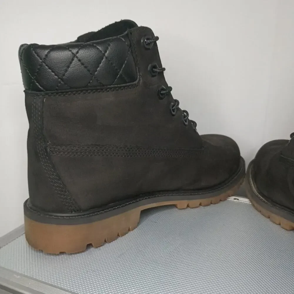 Timberland Mens Size 6 US 6.5 UK Black Suede Leather 6-Inch Boots Waterproof